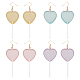 FIBLOOM 4 Pairs 4 Colors Acrylic Heart Lollipop Dangle Earrings EJEW-FI0001-14-1