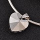 Сердце латунь стекло шарма шарика расширяемые браслет BJEW-JB02154-01-3