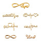 Connecteurs à l'infini en alliage de style tibétain et formes de battement de coeur liens et pendentifs d'amour de mots PALLOY-TA0001-93G-RS-2