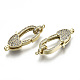 Brass Micro Pave Clear Cubic Zirconia Lobster Claw Clasps KK-N227-47-NF-1