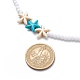 3 pièces 3 couleurs teints synthétique turquoise étoile de mer et acrylique perles ensemble de colliers NJEW-JN04037-6