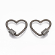 Brass Micro Pave Clear Cubic Zirconia Screw Carabiner Lock Charms ZIRC-T010-11-2