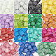 OLYCRAFT 375g Mosaic Tiles Assorted Colors Opaque Mosaic Tiles Glitter Glass Mosaic Tiles for DIY Picture Coaster Home Mosaic Decoration - Square GLAA-OC0001-07-4