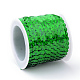 環境に優しいプラスチックスパンコールビーズ  スパンコールビーズ  装飾アクセサリー  フラットラウンド  グリーン  6mm  約5m /ロール X-PVC-Q092-6mm-P50104-2