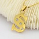 Mixed Style 304 Stainless Steel Rhinestones Letter Pendant Necklaces NJEW-O055-02-2