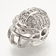 Perles de casque de football en zircone cubique micro pave en laiton ZIRC-S061-52P-2