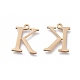 304ステンレス鋼チャーム  ギリシャ語のアルファベット  ゴールドカラー  文字.k  13.8x11.2x1mm  穴：1.2mm STAS-K215-05G-2