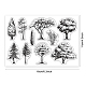 GLOBLELAND Trees Clear Stamps Plant Landscape Sketch Silicone Clear Stamp Seals for Cards Making DIY Scrapbooking Photo Journal Album Decoration DIY-WH0167-56-947-6