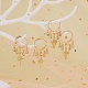 Boucles d'oreilles créoles huggie pendantes en laiton étoile EJEW-SW00001-06-3