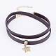 PU Leather Cord Choker Necklaces NJEW-H477-24G-1