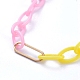 Collares de cadena de cable de plástico abs de dos tonos personalizados NJEW-JN02825-03-3