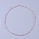 Natural Rose Quartz Beaded Necklaces NJEW-K114-B-A01-1