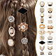 NBEADS 60 Pcs Rhinestone Hair Braid Beads OHAR-NB0001-23-5