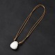 Natural Howlite Triangle Pendant Necklace with Waxed Cord for Women NJEW-G093-01K-4