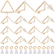 Creatcabin 16 pz risultati di orecchini a bottone in ottone a triangolo cavo DIY-CN0002-68-1