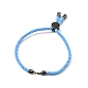 Наполовину готовые браслеты-слайдеры из скрученной миланской веревки FIND-G032-01B-15-2