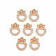Rack Plating Brass Micro Pave Clear Cubic Zirconia Charms KK-T060-14-RS-1