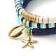 Ensemble de bracelets extensibles en perles heishi en argile polymère faits à la main BJEW-JB07335-7