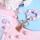 SUNNYCLUE Silicone Beads Keychain Making Kit Beads Silicone Flower Beads Silicone Pink Bead Silicone Rubber Bead Flowers Plant Silicone Bead for Jewelry Making Kits Adults DIY Keychains Supplies DIY-SC0022-47-4