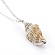 Electroplate Spiral Shell Pendant Necklaces NJEW-JN02281-3
