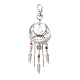 Filet/toile tissé avec décorations pendantes en alliage de style tibétain en plumes HJEW-JM00812-3