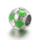 Football Alloy Enamel European Beads X-MPDL-L013-02-3
