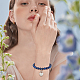 Olycraft Natural Lapis Lazuli Round Beaded Stretch Bracelet with Alloy Heart Charm BJEW-OC0001-09D-6