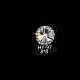 合金カボション  ネイルアートの装飾の付属品  ガラスラインストーン付き  プラチナ  フラットラウンド  クリスタルAB  8mm MRMJ-N003-08-012-1