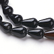 Évaluer un brins de perles d'agate noire naturelle G-G731-06-12x8mm-01-3