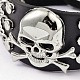 Punk Rock Skull with Crossbone Leather Cord Snap Bracelets BJEW-D351-15-2