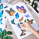 Craspire 3 Blatt 3 Stile Schmetterling PVC wasserdichte selbstklebende Aufkleber DIY-CP0009-13-3