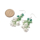 Orecchini pendenti con perle di conchiglia e fiori di plastica e vetro EJEW-TA00193-4