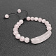 Bracelets tressés en perles de quartz rose naturel pour femmes et hommes LS5537-10-1