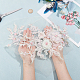 Nbeads 淡いグリーンの花刺繍ワッペン  オーガンジー刺繍レースアップリケ花アップリケ衣料用パッチ縫製結婚式の花嫁のドレス靴の装飾 DIY-WH0297-20D-3