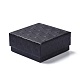 紙ジュエリーセットボックス  黒いスポンジを使って  ネックレスとイヤリング用  正方形  ブラック  7.5x7.5x3.6cm CON-Z005-03D-1