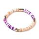 Polymer Clay Heishi Beads Stretch Bracelets BJEW-JB05740-2