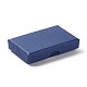 ペーパー スポンジ マット ネックレス ボックス  長方形  ダークブルー  8x5x1.7cm  内径：7.2x4.3x1のCM X-OBOX-G018-02E-2