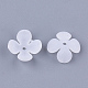 4-petal transparente Acryl Perlenkappen X-FACR-T001-14-2