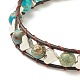Bracelet en perles de jaspe impérial naturel (teint) avec cœur en alliage BJEW-JB08172-4