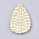 樹脂チャーム  模造ラタン編み風  ティアドロップ  トウモロコシの穂の黄色  47.5~49.5x32~33x4~5mm  穴：2mm RESI-S364-03B-1