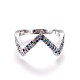 Adjustable Brass Micro Pave Cubic Zirconia Finger Rings RJEW-L086-06P-1