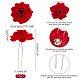 Nbeads15個のバラの花のヘアクリップ  U字型フラワーヘアフォーク赤いバラの頭ボビーピン結婚披露宴のヘアアクセサリー用ブライダルヘアスティック  レッド OHAR-WH0020-03-2