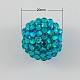 5 pcs gruesos abalorios de la bola bubblegum resinrhinestone redondas X-RESI-S260-20mm-S11-1