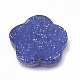 樹脂カボション  グリッターパウダー付き  花  ブルー  18~18.5x19~18.5x5mm CRES-N016-07A-2