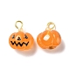 Halloween Pumpkin Opaque Resin Charms RESI-B010-02-2
