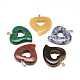 Heart Natural & Synthetic Mixed Stone Pendants G-R220-38-1