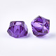 透明樹脂ビーズ  大穴ビーズ  多面カット  ポリゴン  青紫色  13x13x8mm  穴：5.5mm RESI-T030-01D-2