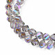 Electroplate Transparent Glass Beads Strands EGLA-N002-39-C05-3