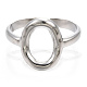 304 anillos de puño ovalados huecos de acero inoxidable RJEW-N038-120P-3