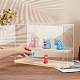2段透明アクリル化粧箱  ミニフィグのディスプレイケース  ウッドベースと  人形用  アクションフィギュア収納  透明  完成品：32x12x21.2cm  約9個/セット ODIS-WH0002-45-3